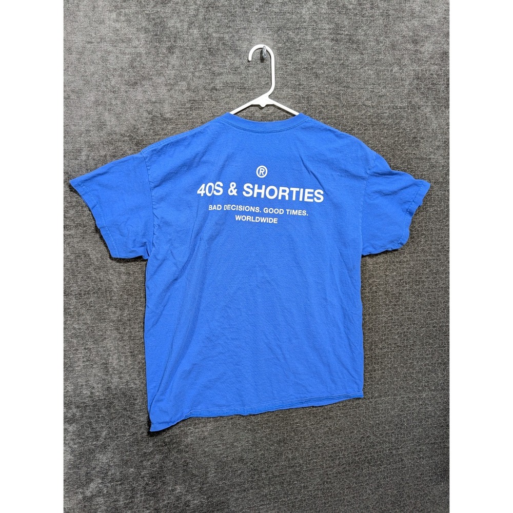 40s & Shorties Mens XL Blue Graphic T-Shirt Bad Decisions Good Times Worldwide